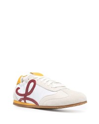 Мужские белые кожаные низкие кеды с принтом от Loewe