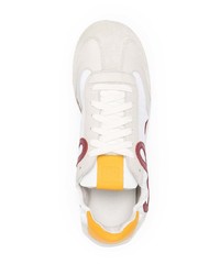 Мужские белые кожаные низкие кеды с принтом от Loewe