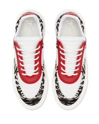 Мужские белые кожаные низкие кеды с принтом от Giuseppe Zanotti