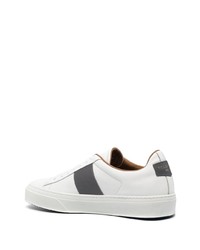 Мужские белые кожаные низкие кеды с принтом от Billionaire