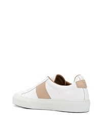 Мужские белые кожаные низкие кеды с принтом от Billionaire