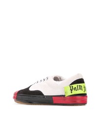 Мужские белые кожаные низкие кеды с принтом от Palm Angels