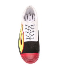 Мужские белые кожаные низкие кеды с принтом от Palm Angels