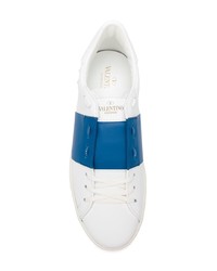 Мужские белые кожаные низкие кеды с принтом от Valentino