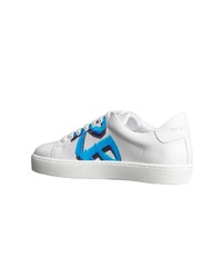 Женские белые кожаные низкие кеды с принтом от Burberry