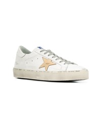 Мужские белые кожаные низкие кеды с принтом от Golden Goose Deluxe Brand