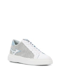 Мужские белые кожаные низкие кеды с принтом от Mizuno