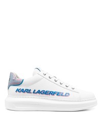 Мужские белые кожаные низкие кеды с принтом от Karl Lagerfeld