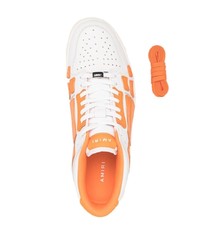 Мужские белые кожаные низкие кеды с принтом от Amiri