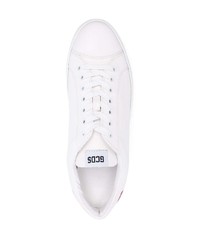 Мужские белые кожаные низкие кеды с принтом от Gcds