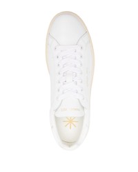 Мужские белые кожаные низкие кеды с принтом от Manuel Ritz