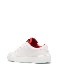 Мужские белые кожаные низкие кеды с принтом от Gcds