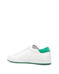 Мужские белые кожаные низкие кеды с принтом от Paul Smith