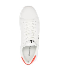 Мужские белые кожаные низкие кеды с принтом от Calvin Klein