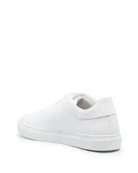 Мужские белые кожаные низкие кеды с принтом от Moschino