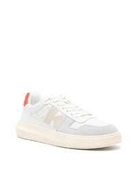 Мужские белые кожаные низкие кеды с принтом от Calvin Klein