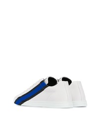 Мужские белые кожаные низкие кеды с принтом от Fendi