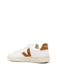 Мужские белые кожаные низкие кеды с принтом от Veja