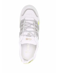 Мужские белые кожаные низкие кеды с принтом от Hide&Jack