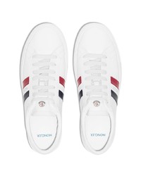 Мужские белые кожаные низкие кеды с принтом от Moncler