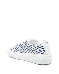 Мужские белые кожаные низкие кеды с принтом от Versace