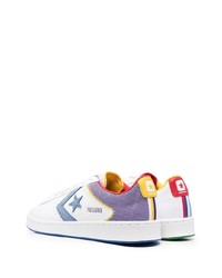 Мужские белые кожаные низкие кеды с принтом от Converse