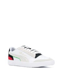 Мужские белые кожаные низкие кеды с принтом от Puma