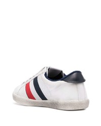 Мужские белые кожаные низкие кеды с принтом от Moncler