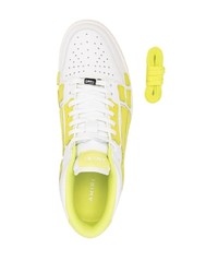 Мужские белые кожаные низкие кеды с принтом от Amiri