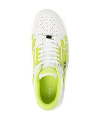 Мужские белые кожаные низкие кеды с принтом от Amiri