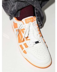 Мужские белые кожаные низкие кеды с принтом от Amiri