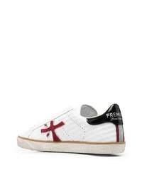 Мужские белые кожаные низкие кеды с принтом от Premiata