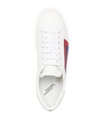 Мужские белые кожаные низкие кеды с принтом от Valextra