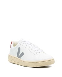 Мужские белые кожаные низкие кеды с принтом от Veja