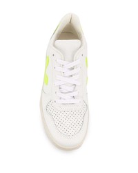 Мужские белые кожаные низкие кеды с принтом от Veja