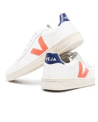 Мужские белые кожаные низкие кеды с принтом от Veja