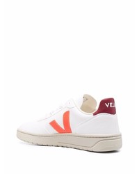 Мужские белые кожаные низкие кеды с принтом от Veja