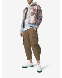 Мужские белые кожаные низкие кеды с принтом от Reebok