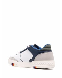 Мужские белые кожаные низкие кеды с принтом от Missoni