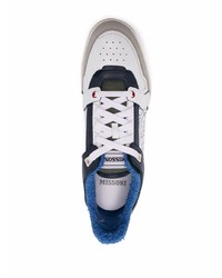 Мужские белые кожаные низкие кеды с принтом от Missoni