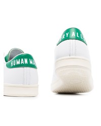 Мужские белые кожаные низкие кеды с принтом от adidas