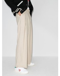 Мужские белые кожаные низкие кеды с принтом от adidas