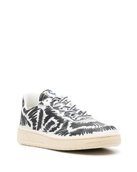 Мужские белые кожаные низкие кеды с принтом от Marni