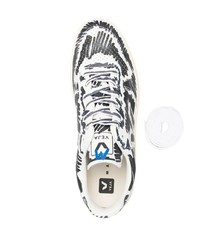 Мужские белые кожаные низкие кеды с принтом от Marni