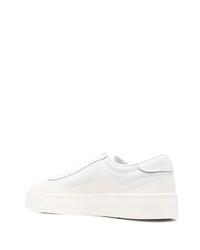 Мужские белые кожаные низкие кеды с украшением от adidas