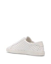 Мужские белые кожаные низкие кеды с шипами от Saint Laurent