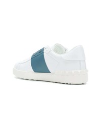 Мужские белые кожаные низкие кеды с шипами от Valentino