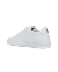 Мужские белые кожаные низкие кеды с шипами от Philipp Plein