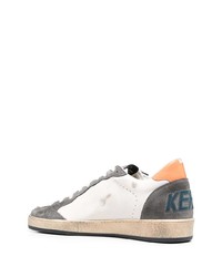 Мужские белые кожаные низкие кеды со звездами от Golden Goose