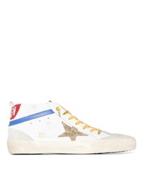 Мужские белые кожаные низкие кеды со звездами от Golden Goose